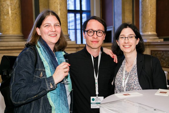 Old colleagues meet - Astrid Loidolt, Benjamin Marent and Daniela Rojatz of the former LBIHPR. 