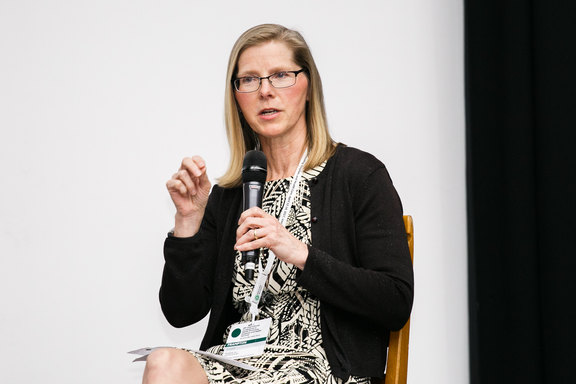 Susan Frampton in the panel discussion. 