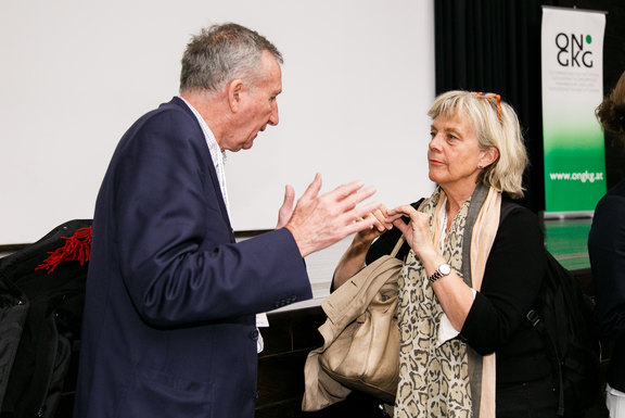 Jürgen and Margareta in discussion. 